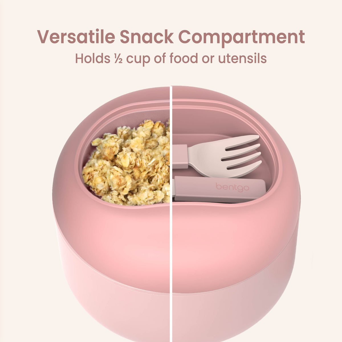 Bentgo® Bowl (2-Pack) - Blush | Versatile Top Compartment - Holds Up To ½ Cup Of Toppings, Snacks, Or Utensils