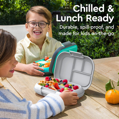 Bentgo® Chill Kids Lunch Box - Gray | Chilled & Lunch Ready - Durable, Spill-Proof, And Made For Kids On-The-Go