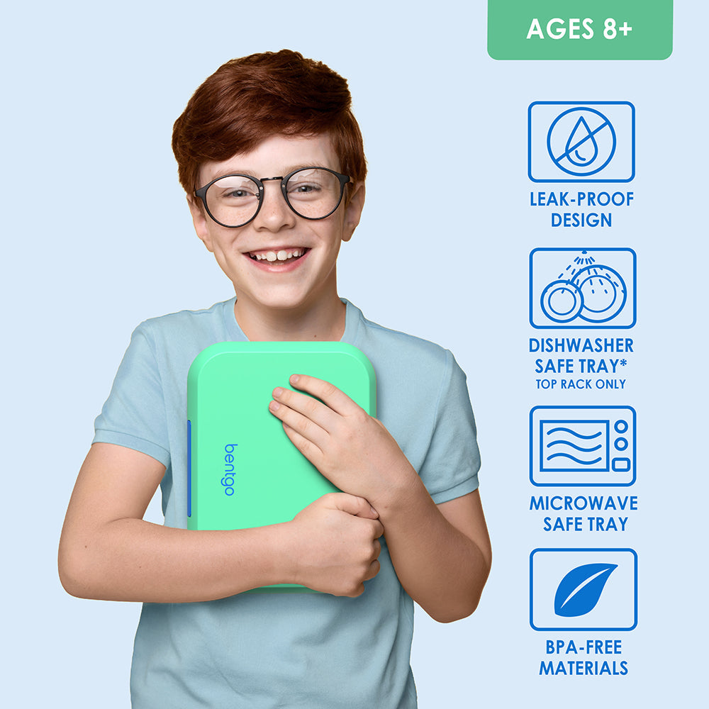 Bentgo® Pop Lunch Box- Spring Green/Blue | Leak-Proof Design, Dishwasher Safe Tray - Top Rack Only, Microwave Safe Tray, And Made With BPA-Free Materials