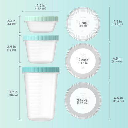 Bentgo® Prep Twist-Top Containers (60-Piece) - Dimensions
