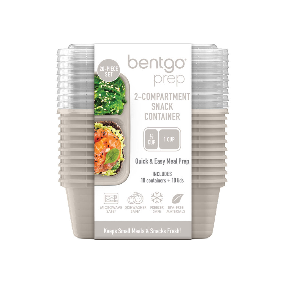 Bentgo® Prep 2-Compartment Snack Containers (20-Piece) - Clay | Product Packaging